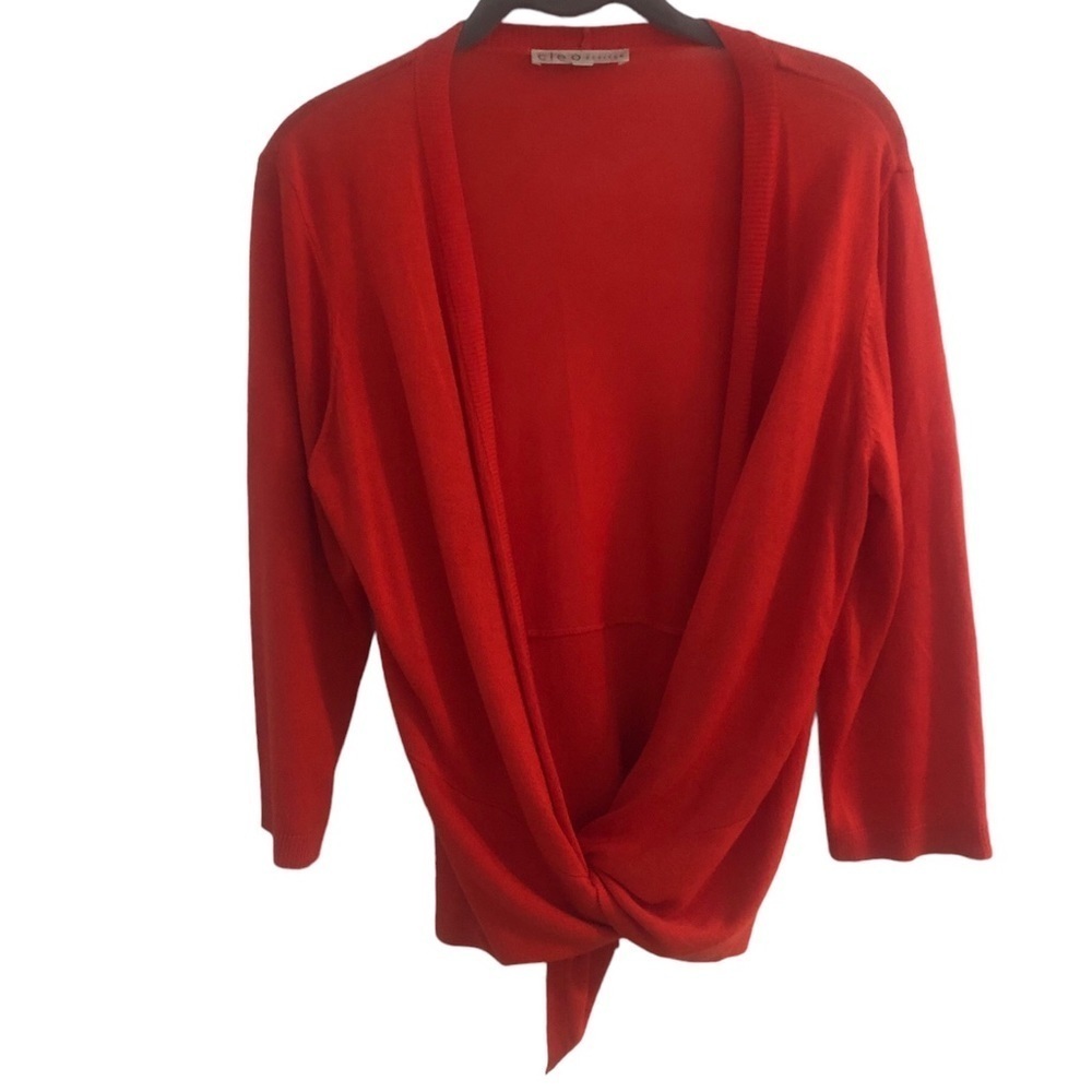 Cleo size LP  orange hi-low cardigan